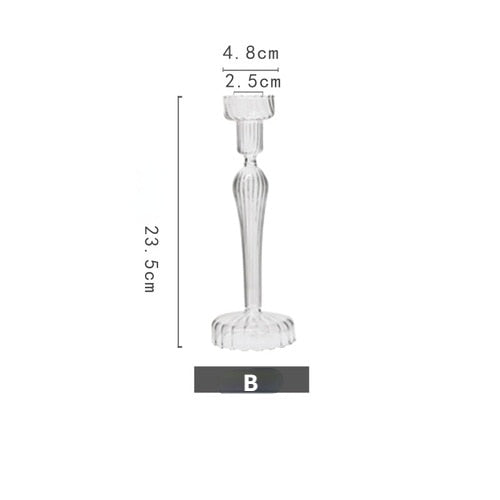 Vintage Glass French Style Candlestick Holder