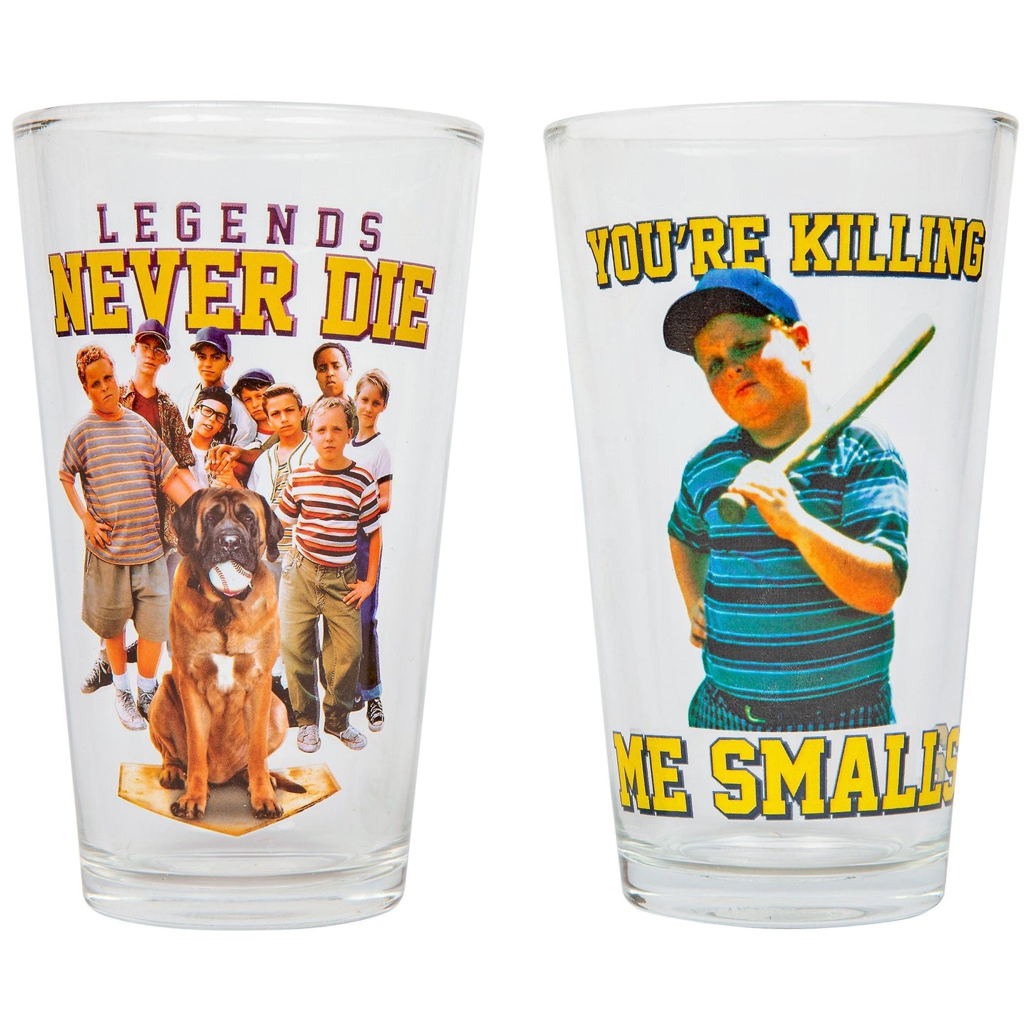 The Sandlot Legends and Smalls 16-Ounce Pint Glasses | Set of 2