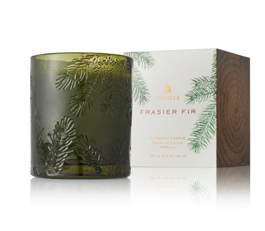 Frasier Fir Molded Green Glass Candle