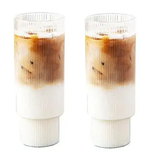 Caramel Striped Glass Set - MAIA HOMES