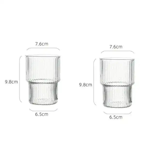 Caramel Striped Glass Set - MAIA HOMES