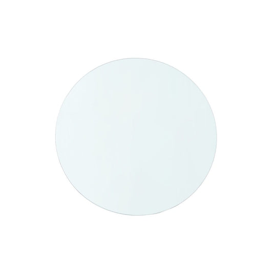 Claudette 1-Drawer Round Side Table Glass Top, Clear