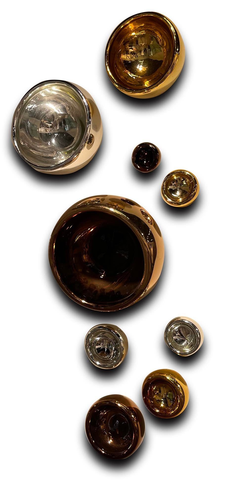 Silver and Bronze Bubble Bowls Wall Art