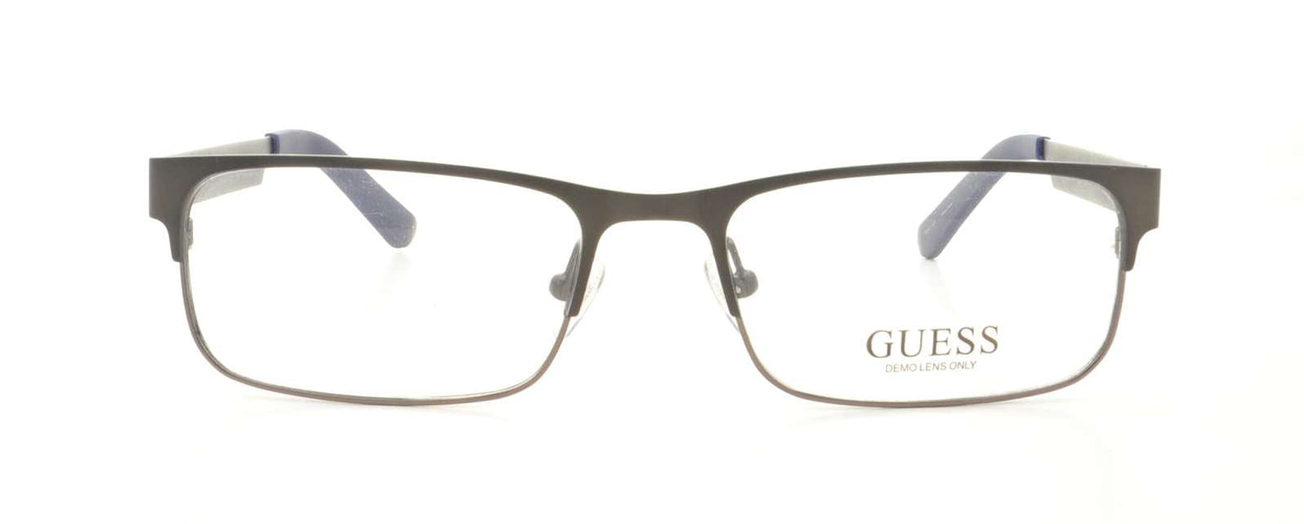 guess gu1731 prescription optical eyewear glasses men male stainless steel metal classic traditional slim narrow rectangular shape basic easy to wear casual J14 matte gunmetal grey front