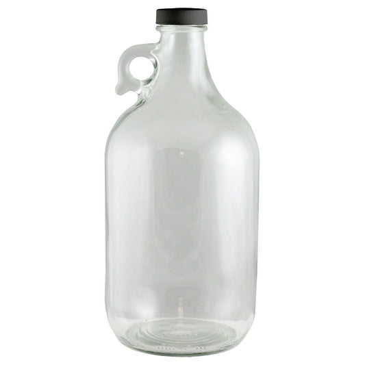 Clear 64oz Glass Beer Growler or Water Bottle With Cap