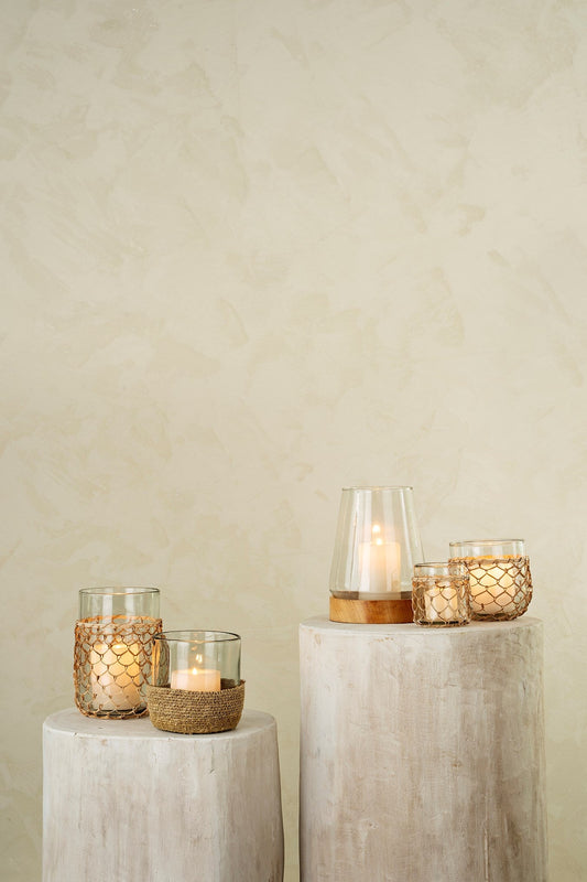 Jute Hurricane Votive
