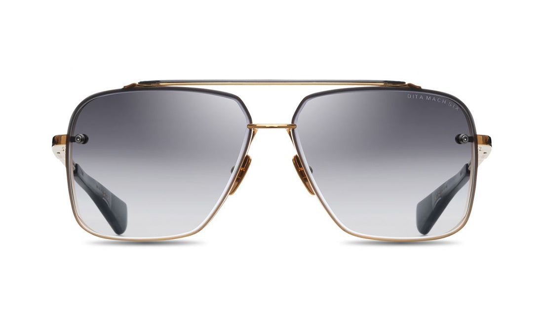 Sunglasses DITA Mach Six Aviator, Black, Dita, Gold, Large, Mens, Non-Polarized, Non-Prescription, Sunglasses, Titanium