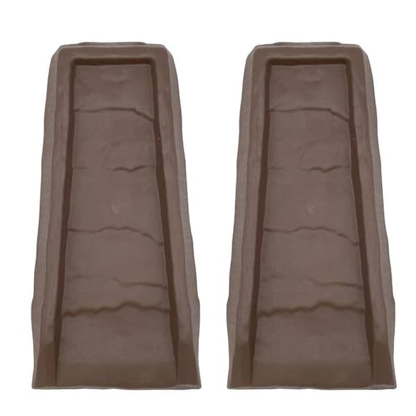 Gutter Down Spout Splash Block Rain Water Diverter, Brown 2 Pack