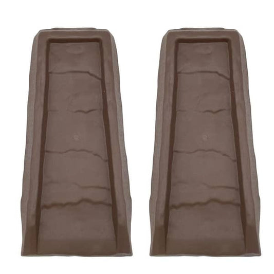 Gutter Down Spout Splash Block Rain Water Diverter, Brown 2 Pack