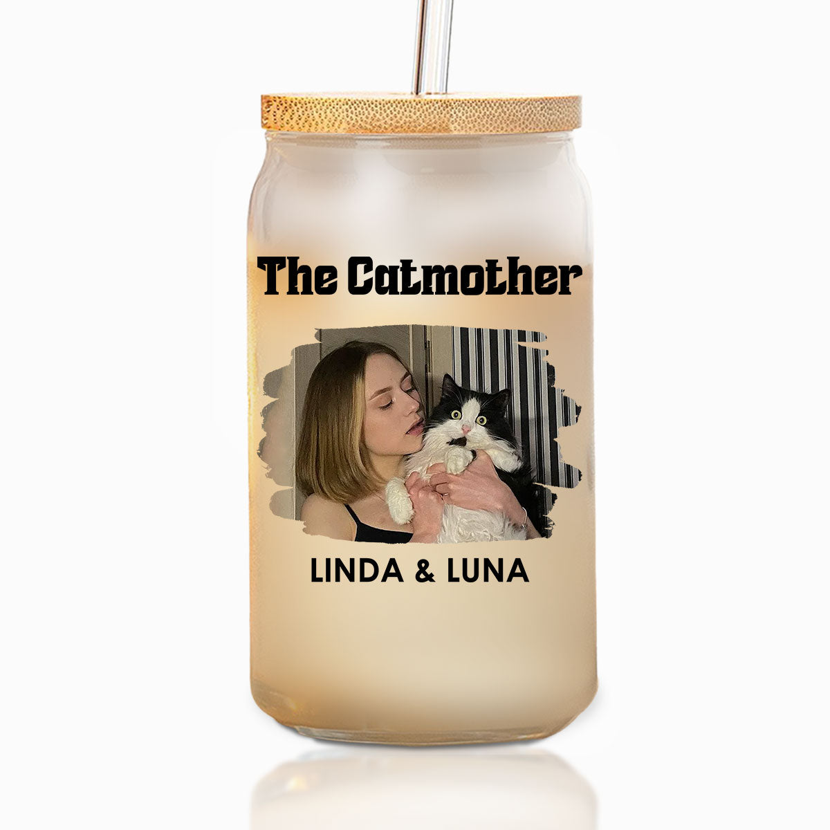 Mother Of Cats Photo - Personalized Custom Glass Can