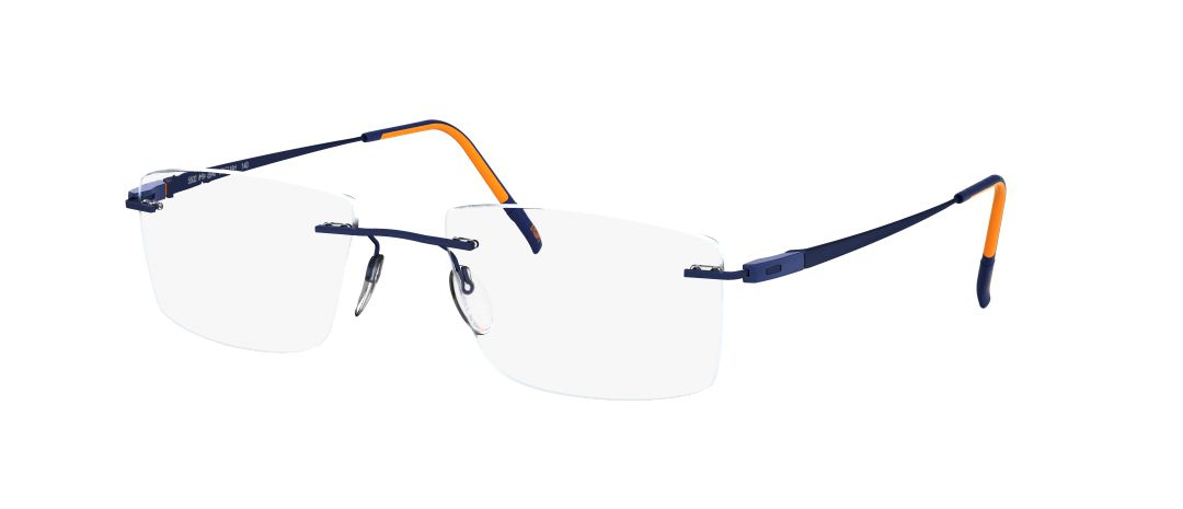 silhouette optical prescription eyewear racing collection 5502 eyeglasses glasses rimless titanium lightweight made in austria navy blue orange