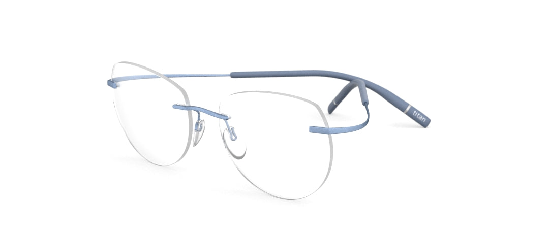 silhouette tma the icon 5541 optical prescription eyewear eyeglasses glasses, screwless, hingeless, titanium, lightweight comfortable, classic timeless, made in austria, matte arctic light blue