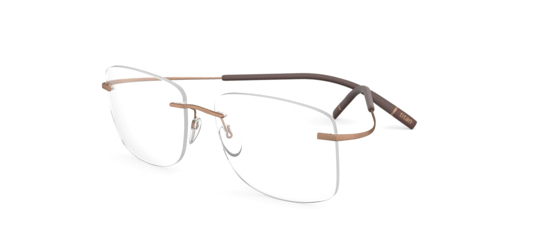silhouette tma the icon 5541 optical prescription eyewear eyeglasses glasses, screwless, hingeless, titanium, lightweight comfortable, classic timeless, made in austria, matte brown