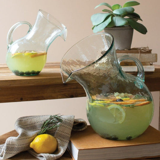 Large Glass Tilted Pitcher