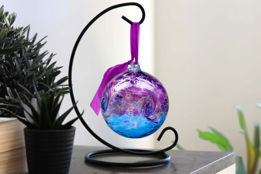 Moonrise Glass Orb with Stand