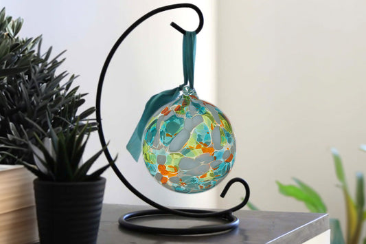 Confetti Glass Orb with Stand